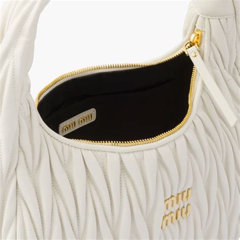 miu miu nappa leather hobo|Miu Miu Wander Matelassé Nappa Leather Hobo in White.